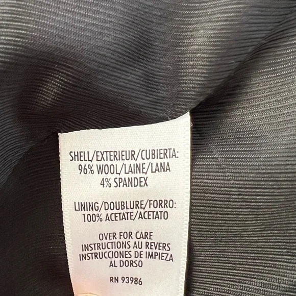 Casual Corner Black Blazer Stretch Wool Coat Size 10 - Picture 6 of 6